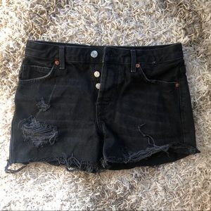Topshop black jean shorts